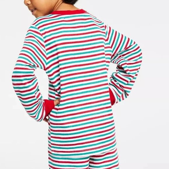 Family Pajamas Unisex Kids Boys Girls PJ Top, Candy Cane Stripe, 8 / Medium - Picture 2 of 3